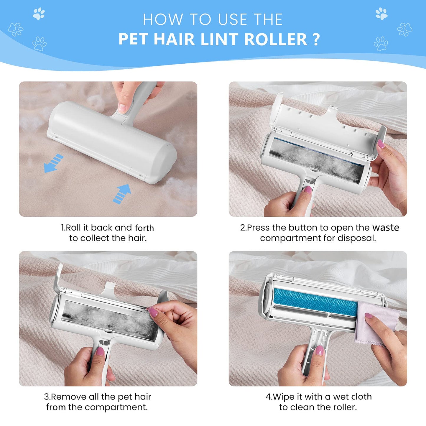 “Covered in Pet Hair? Clean It in Seconds — No Refills Needed.”